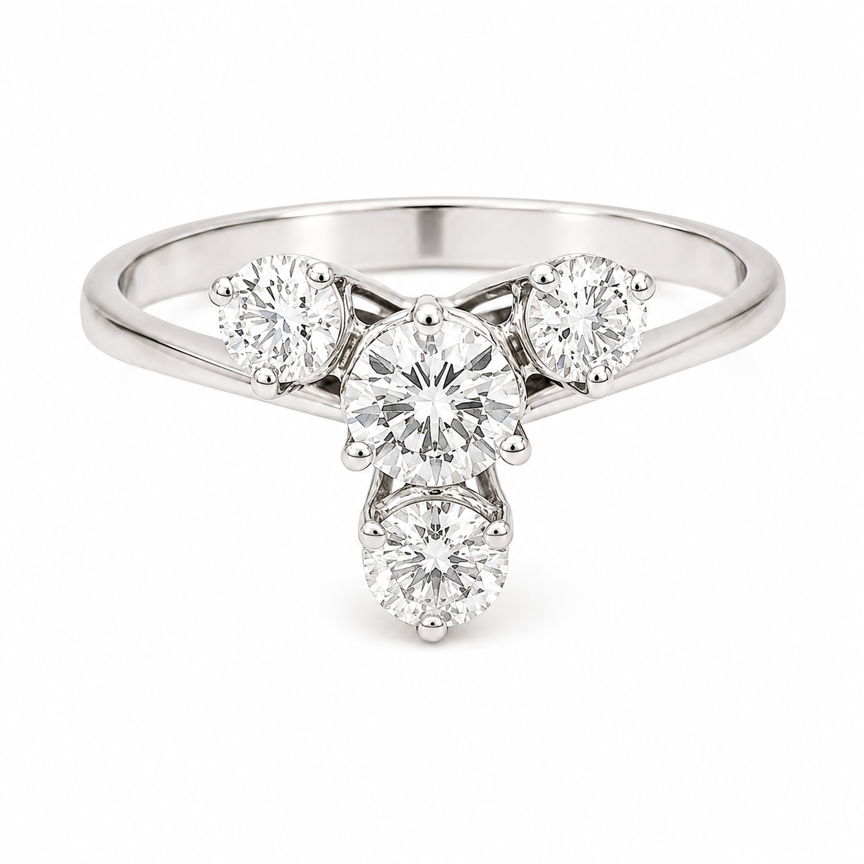 Anello - 18 carati Oro bianco - 0.89ct. tw. Diamante (Naturale) - Made in Italy - Handmade