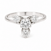 Anello - 18 carati Oro bianco - 0.89ct. tw. Diamante (Naturale) - Made in Italy - Handmade