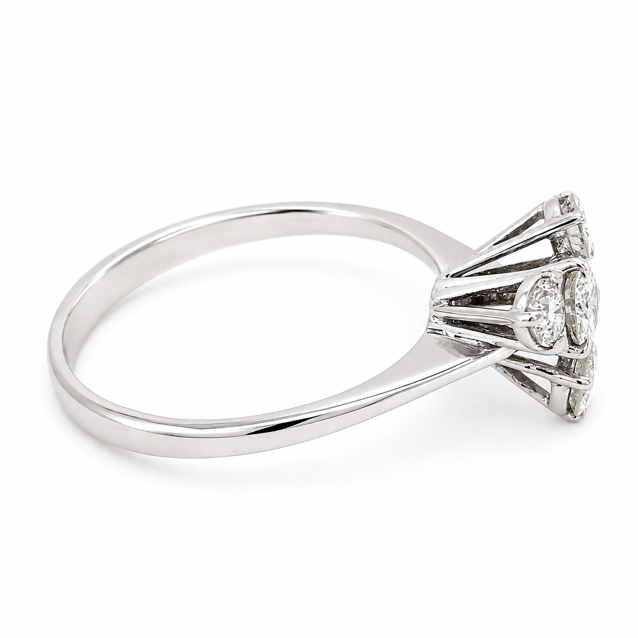 Anello - 18 carati Oro bianco - 0.89ct. tw. Diamante (Naturale) - Made in Italy - Handmade