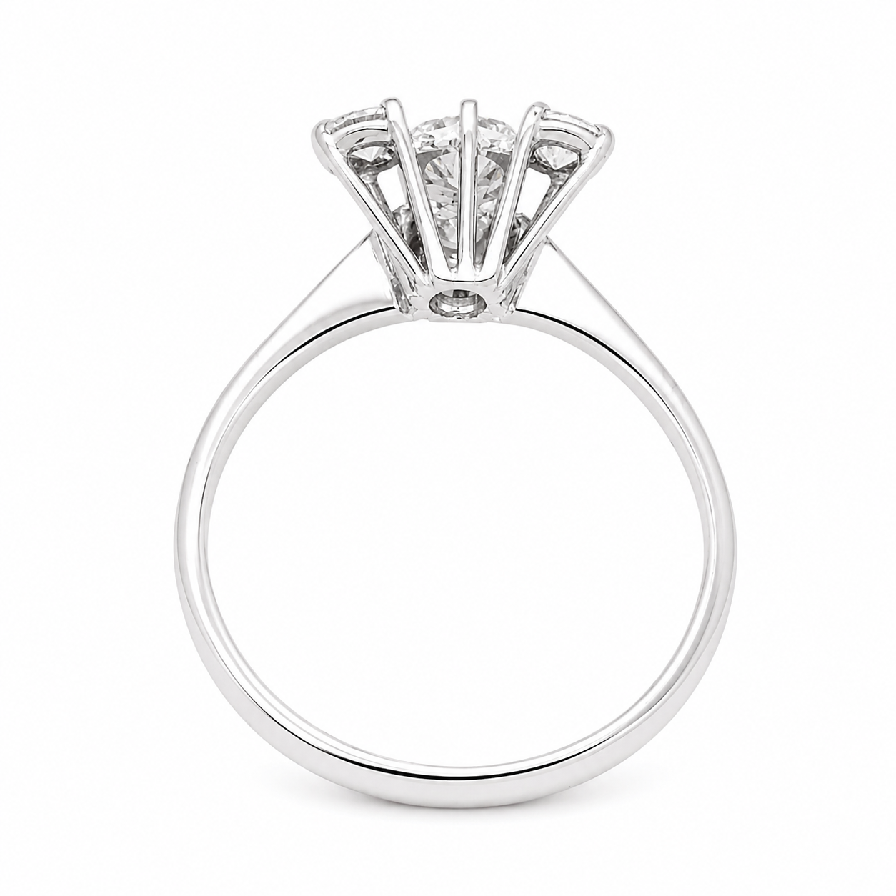 Anello - 18 carati Oro bianco - 0.89ct. tw. Diamante (Naturale) - Made in Italy - Handmade