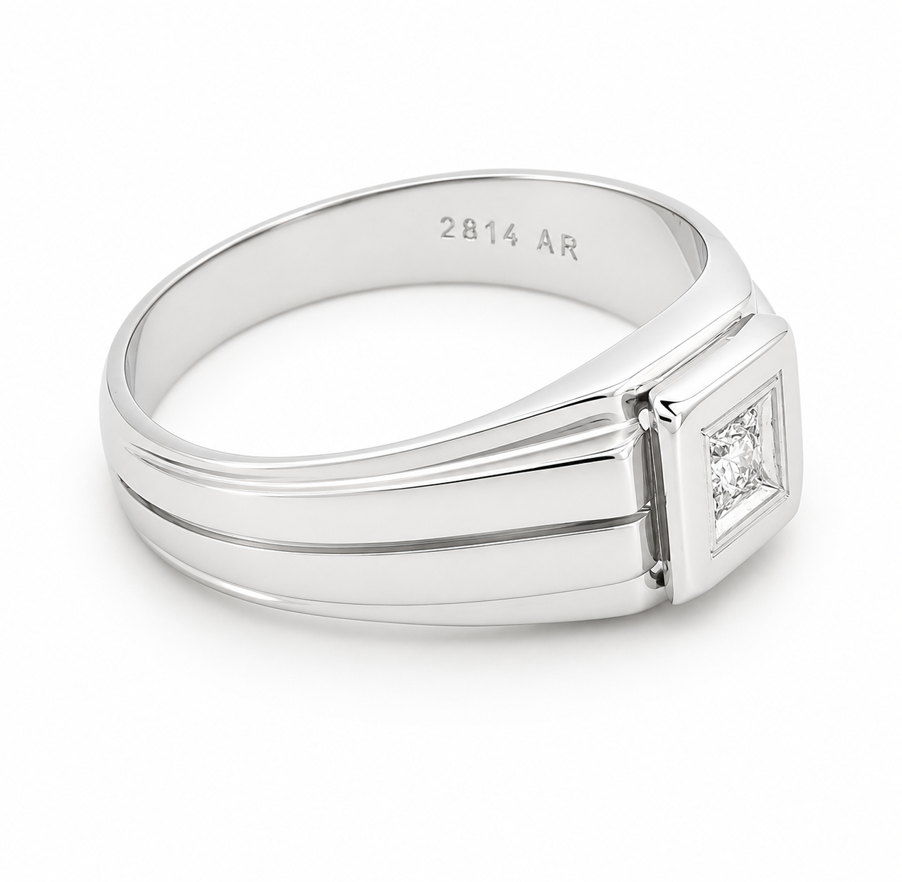 Anello - 18 carati Oro bianco - 0.03ct. tw. Diamante (Naturale) - Made in Italy - Handmade