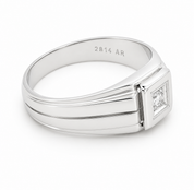 Anello - 18 carati Oro bianco - 0.03ct. tw. Diamante (Naturale) - Made in Italy - Handmade
