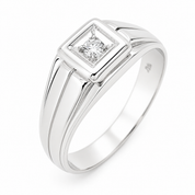 Anello - 18 carati Oro bianco - 0.03ct. tw. Diamante (Naturale) - Made in Italy - Handmade