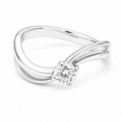 Anello - 18 carati Oro bianco - 0.40ct. tw. Diamante (Naturale) - Made in Italy - Handmade