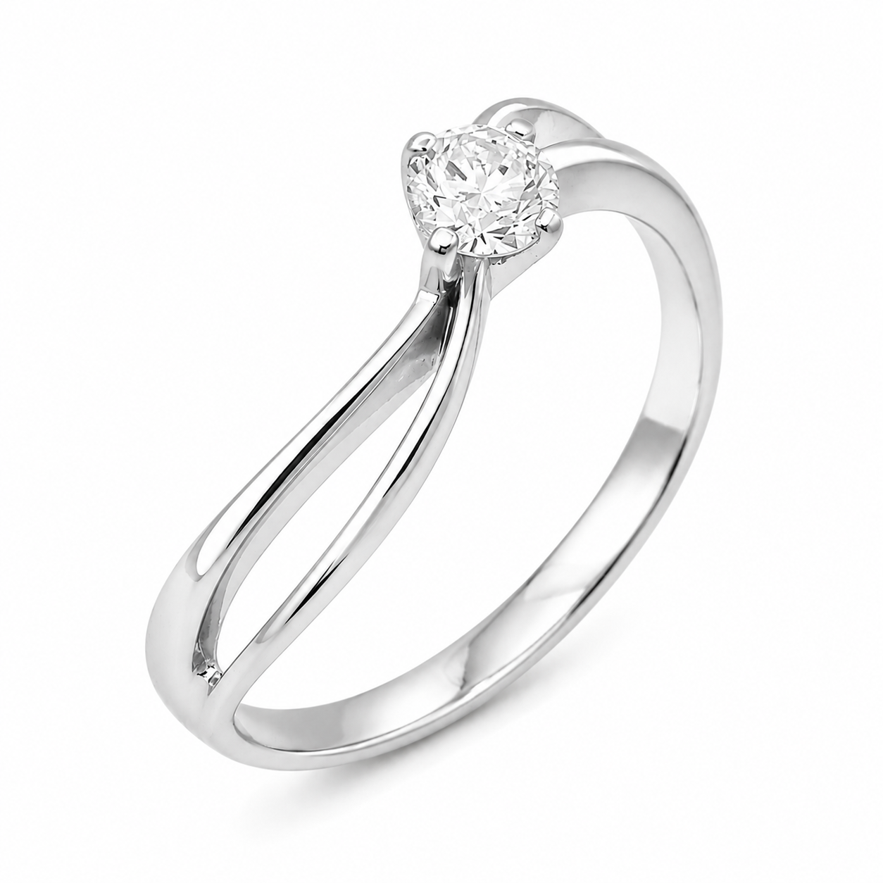 Anello - 18 carati Oro bianco - 0.40ct. tw. Diamante (Naturale) - Made in Italy - Handmade