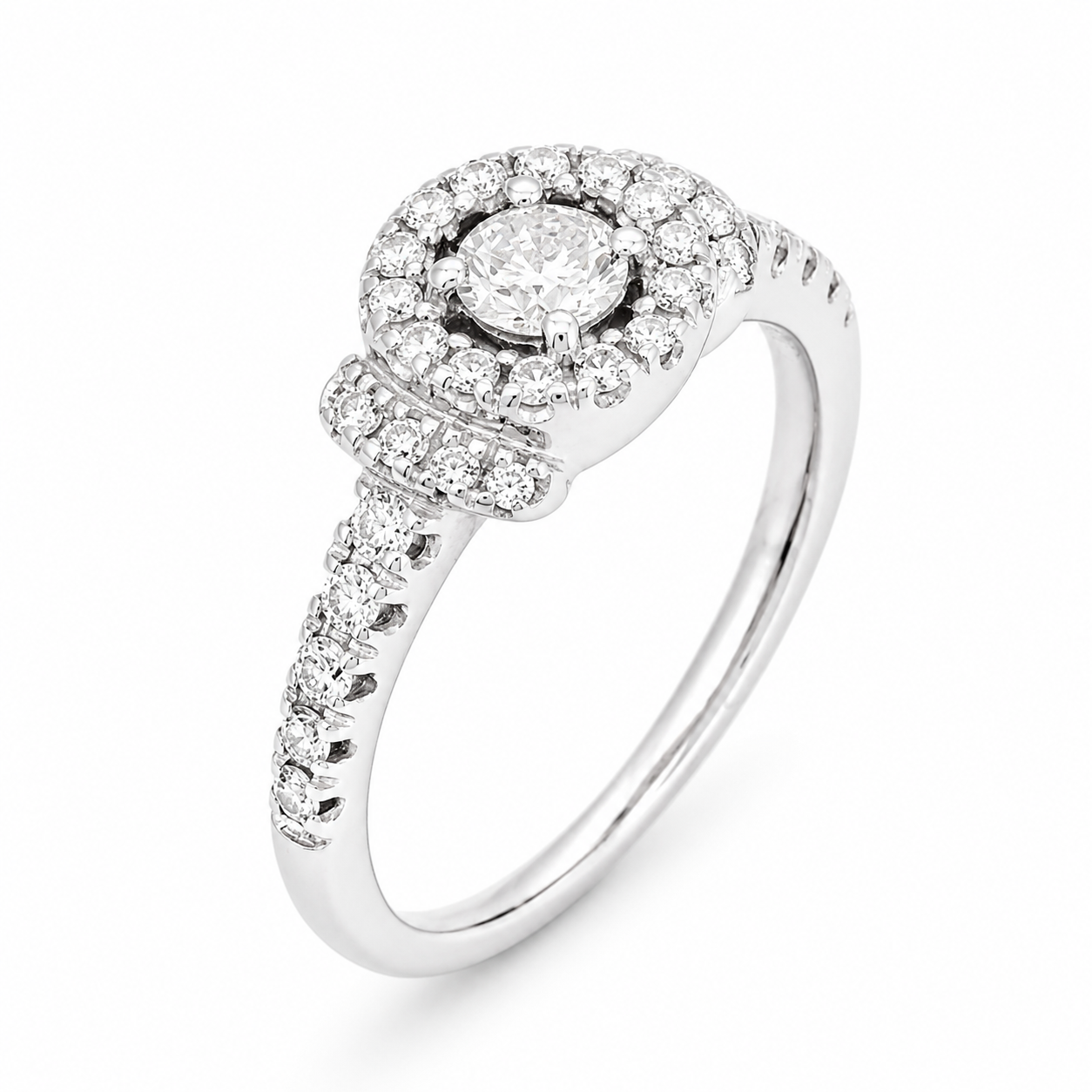 Anello - 18 carati Oro bianco - 0.64ct. tw. Diamante (Naturale) - Made in Italy - Handmade