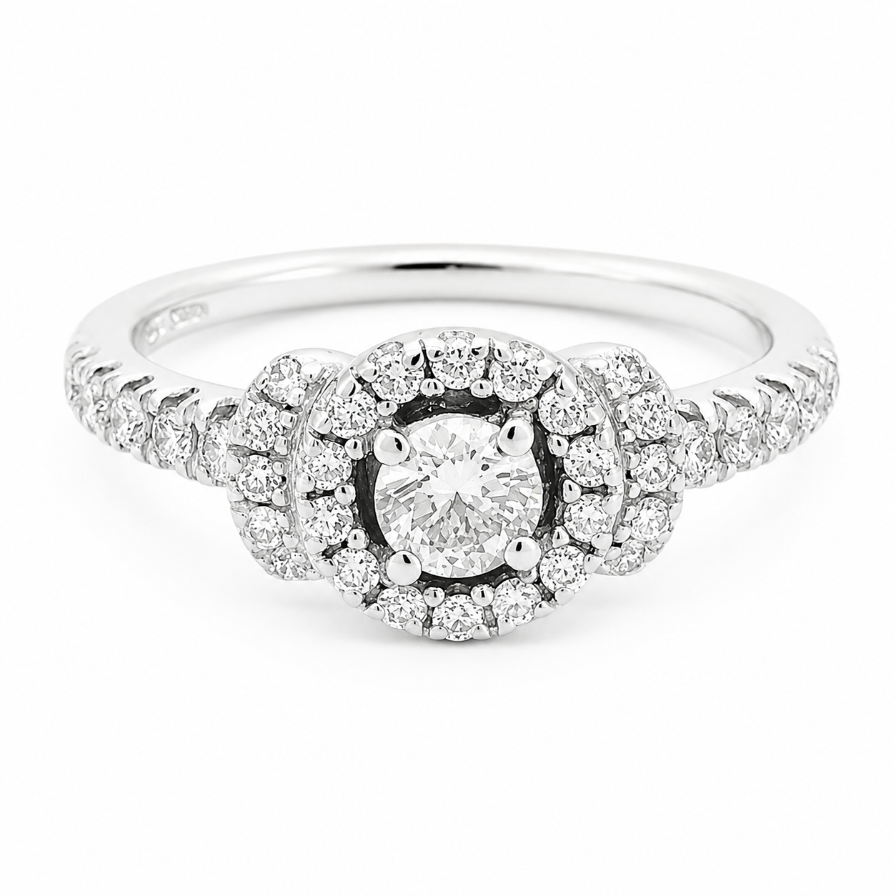 Anello - 18 carati Oro bianco - 0.64ct. tw. Diamante (Naturale) - Made in Italy - Handmade