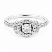 Anello - 18 carati Oro bianco - 0.64ct. tw. Diamante (Naturale) - Made in Italy - Handmade