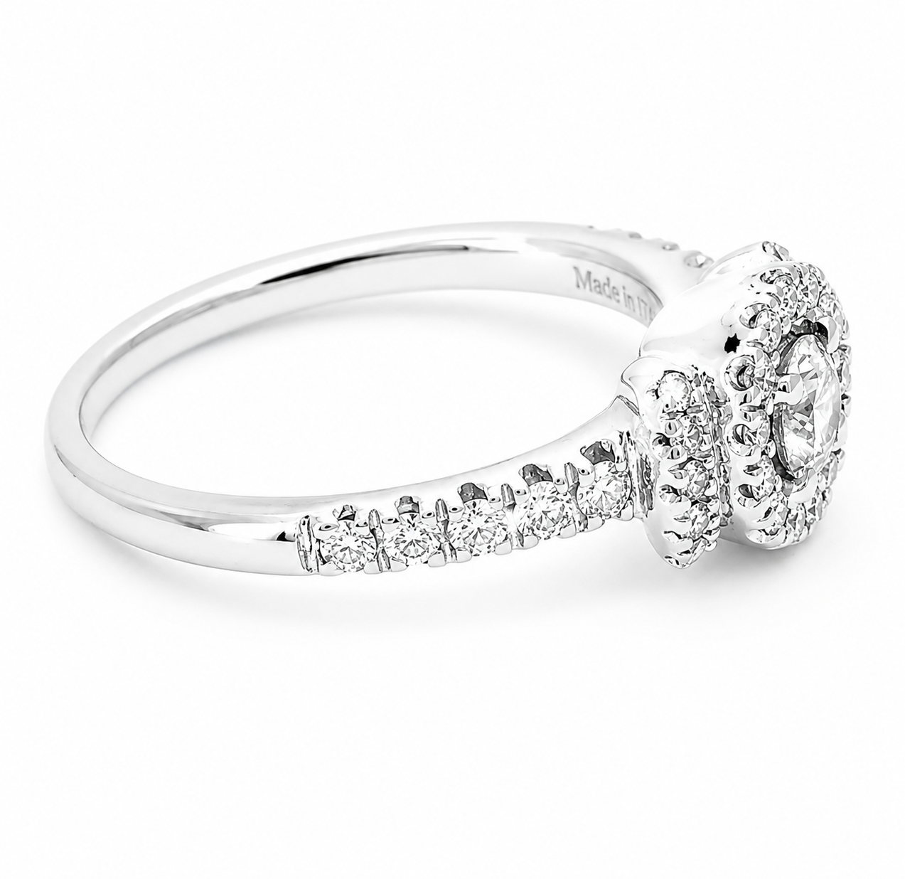 Anello - 18 carati Oro bianco - 0.64ct. tw. Diamante (Naturale) - Made in Italy - Handmade