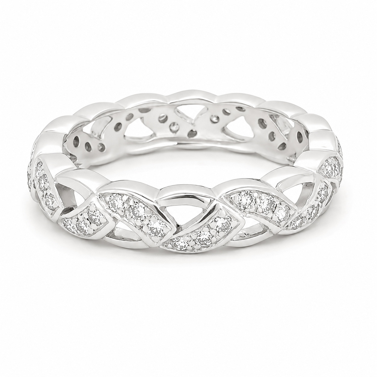 Anello - 18 carati Oro bianco - 0.90ct. tw. Diamante (Naturale) - Made in Italy - Handmade