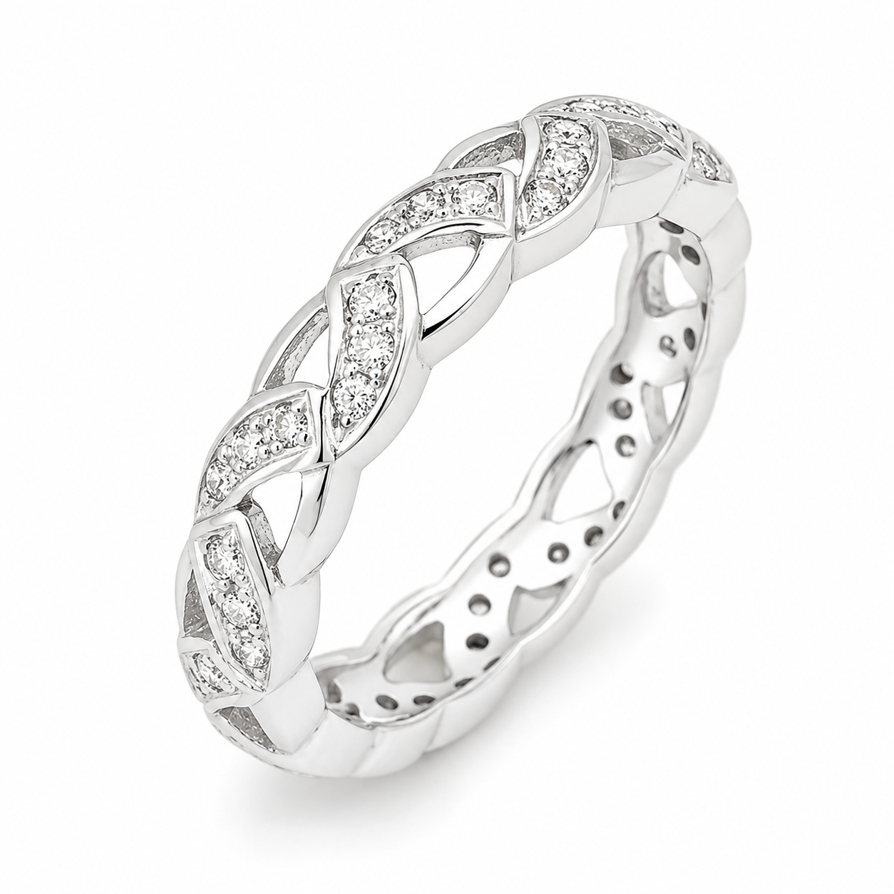 Anello - 18 carati Oro bianco - 0.90ct. tw. Diamante (Naturale) - Made in Italy - Handmade