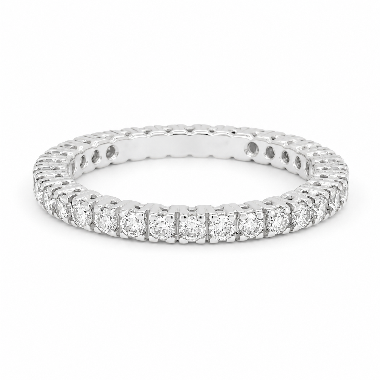 Anello - 18 carati Oro bianco - 1.02ct. tw. Diamante (Naturale) - Made in Italy - Handmade