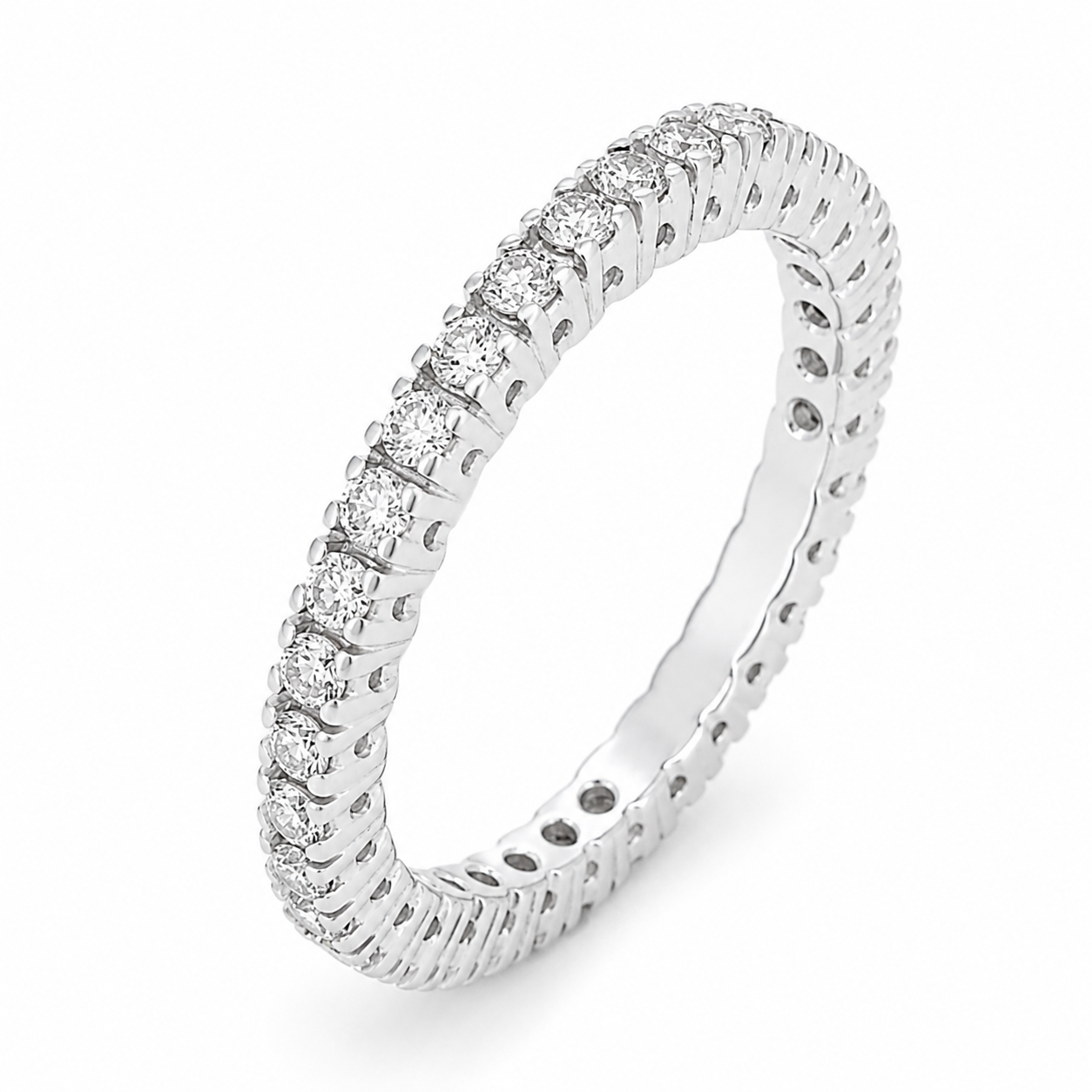 Anello - 18 carati Oro bianco - 1.02ct. tw. Diamante (Naturale) - Made in Italy - Handmade