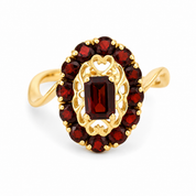 Anello - 18 carati Oro giallo - 1.32ct. tw. Granato - Made in Italy - Handmade