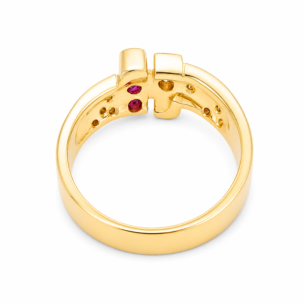 Anello - 18 carati Oro giallo - 0.38ct. tw. Rubino - Diamante - Made in Italy - Handmade