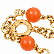Bracciale - 18 carati Oro giallo Corallo - Made in Italy - Handmade
