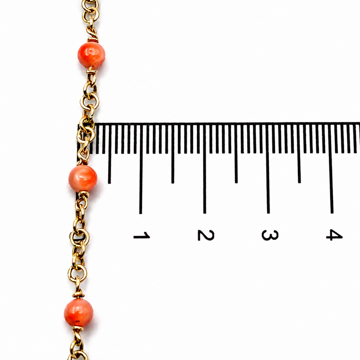 Bracciale - 18 carati Oro giallo Corallo - Made in Italy - Handmade