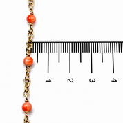 Bracciale - 18 carati Oro giallo Corallo - Made in Italy - Handmade