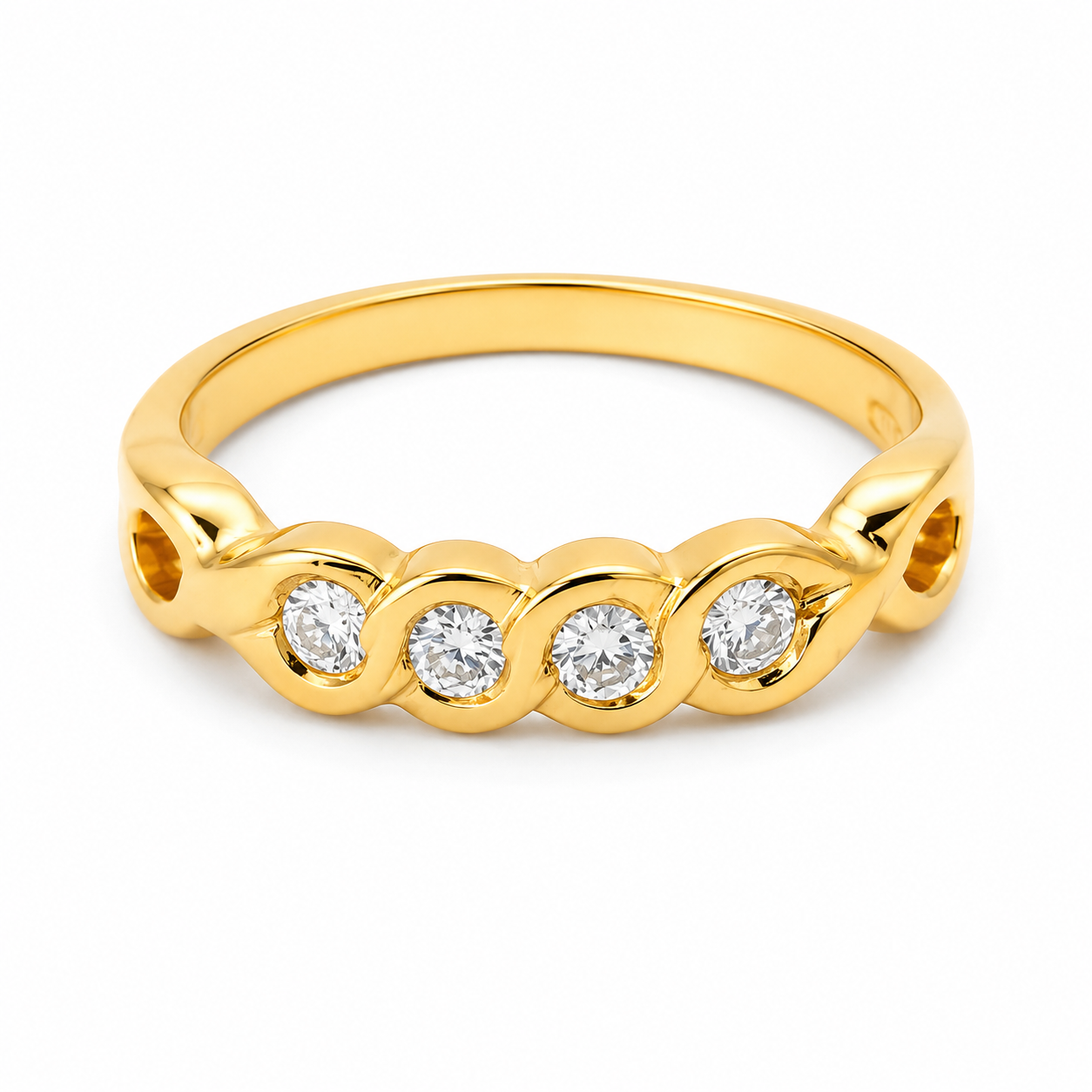 Anello - 18 carati Oro giallo - 0.28ct. tw. Diamante (Naturale) - Made in Italy - Handmade