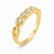 Anello - 18 carati Oro giallo - 0.28ct. tw. Diamante (Naturale) - Made in Italy - Handmade