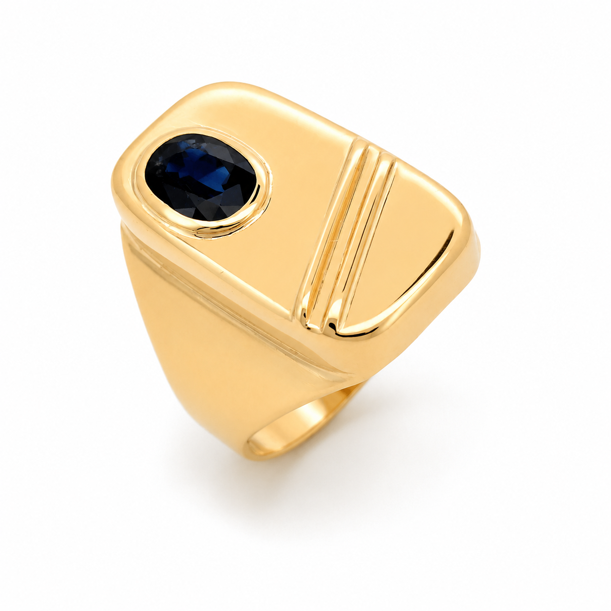 Anello - 18 carati Oro giallo - 0.30ct. tw. Zaffiro - Made in Italy - Handmade