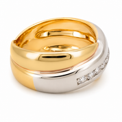 Anello - 18 carati Oro bianco, Oro giallo - 0.21ct. tw. Diamante (Naturale) - Made in Italy - Handmade