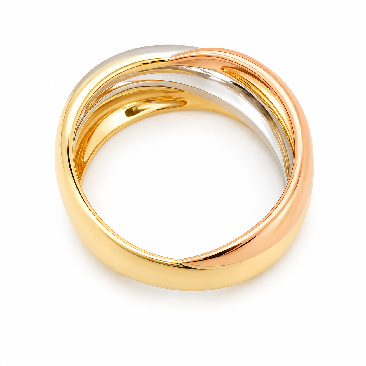 Anello - 18 carati Oro bianco, Oro giallo - 0.21ct. tw. Diamante (Naturale) - Made in Italy - Handmade
