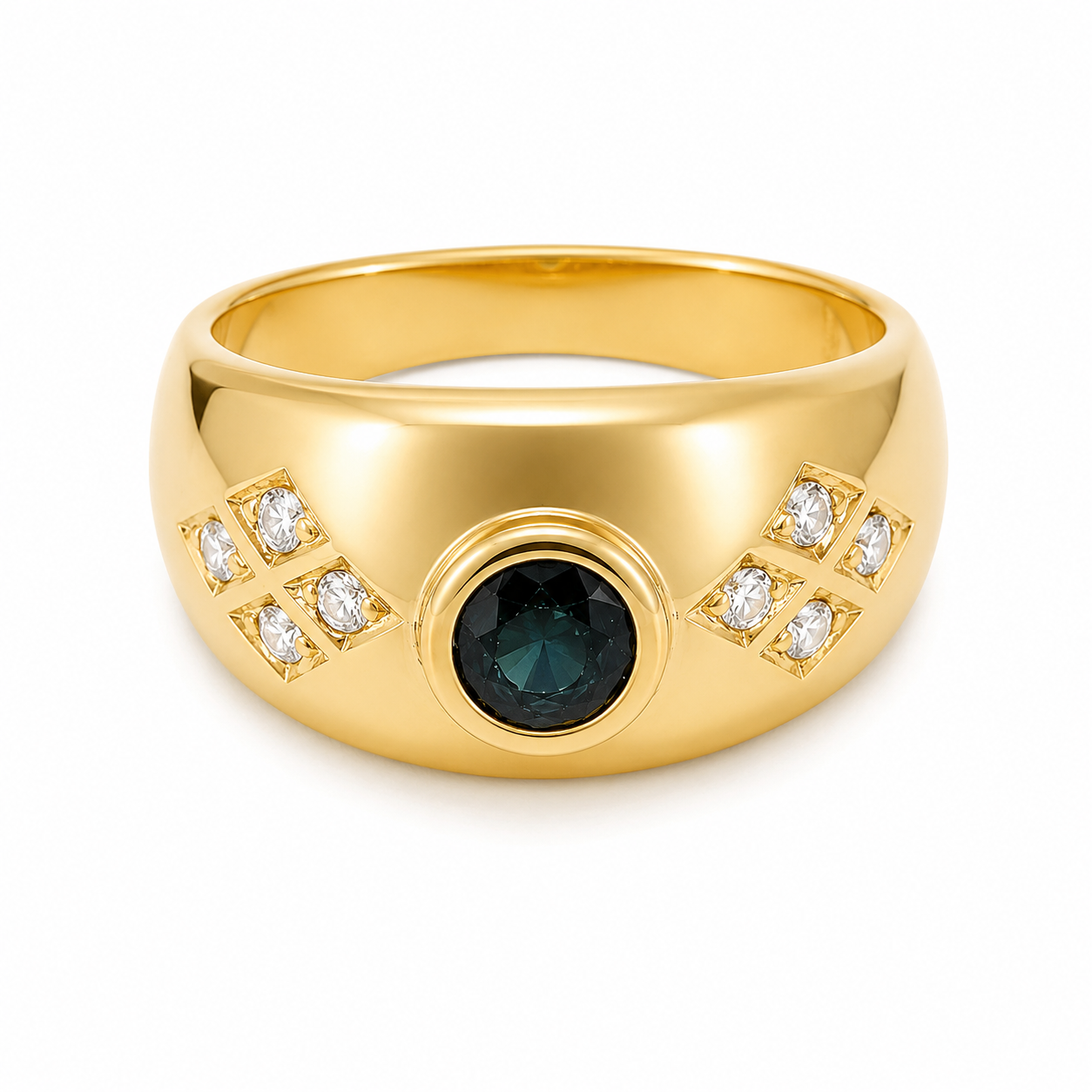 Anello - 18 carati Oro giallo - 0.52ct. tw. Zaffiro - Diamante - Made in Italy - Handmade