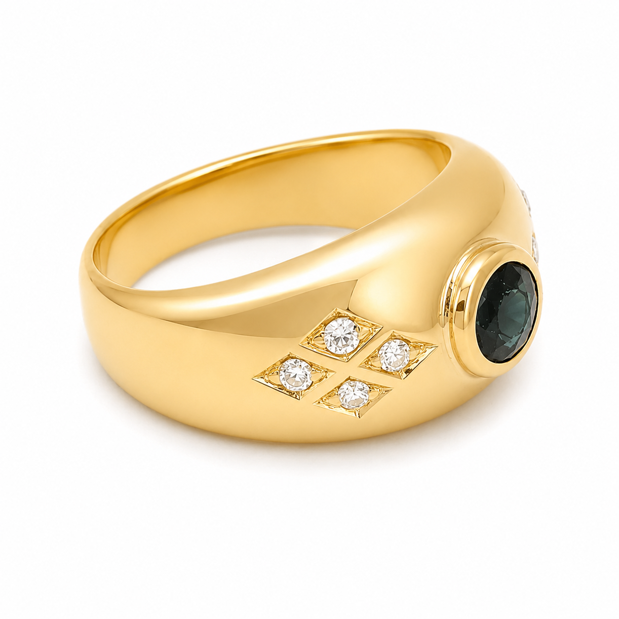 Anello - 18 carati Oro giallo - 0.52ct. tw. Zaffiro - Diamante - Made in Italy - Handmade