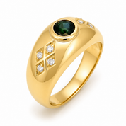 Anello - 18 carati Oro giallo - 0.52ct. tw. Zaffiro - Diamante - Made in Italy - Handmade