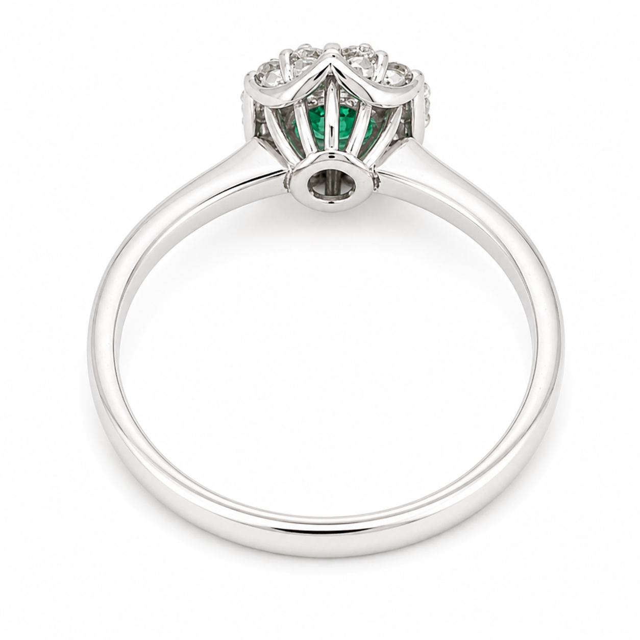 Anello - 18 carati Oro bianco - 1.15ct. tw. Smeraldo - Diamante - Made in Italy - Handmade