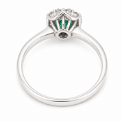 Anello - 18 carati Oro bianco - 1.15ct. tw. Smeraldo - Diamante - Made in Italy - Handmade