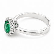 Anello - 18 carati Oro bianco - 1.15ct. tw. Smeraldo - Diamante - Made in Italy - Handmade