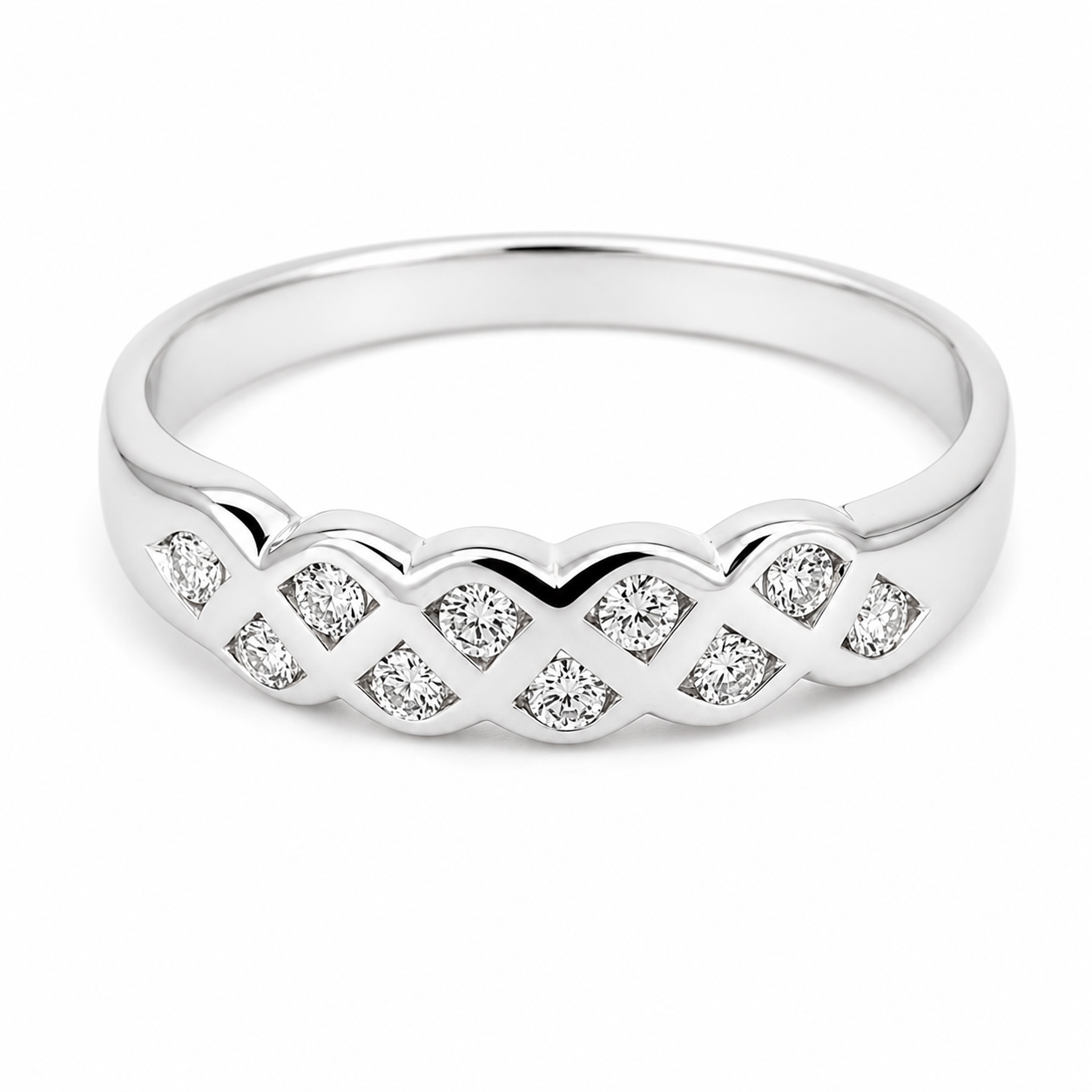 Anello - 18 carati Oro bianco - 0.20ct. tw. Diamante (Naturale) - Made in Italy - Handmade