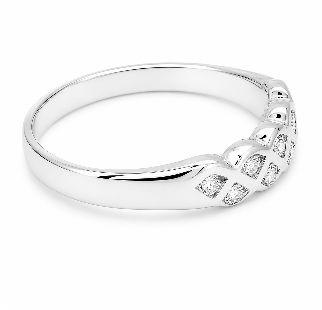 Anello - 18 carati Oro bianco - 0.20ct. tw. Diamante (Naturale) - Made in Italy - Handmade