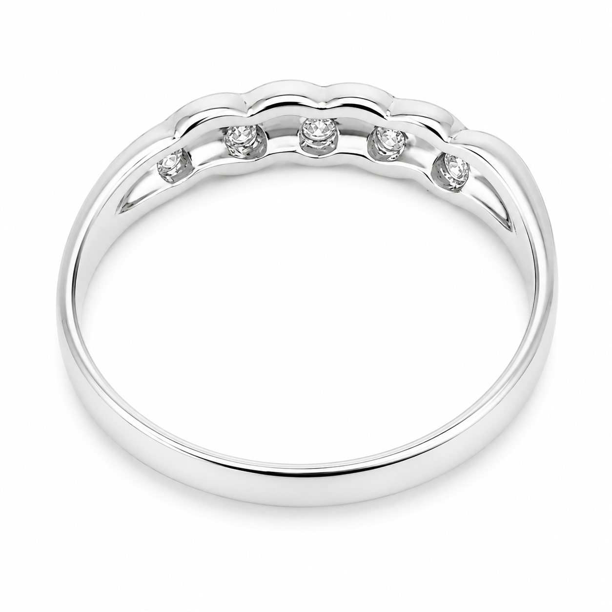 Anello - 18 carati Oro bianco - 0.20ct. tw. Diamante (Naturale) - Made in Italy - Handmade