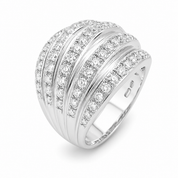 Anello - 18 carati Oro bianco - 1.20ct. tw. Diamante (Naturale) - Made in Italy - Handmade