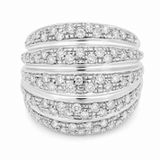 Anello - 18 carati Oro bianco - 1.20ct. tw. Diamante (Naturale) - Made in Italy - Handmade