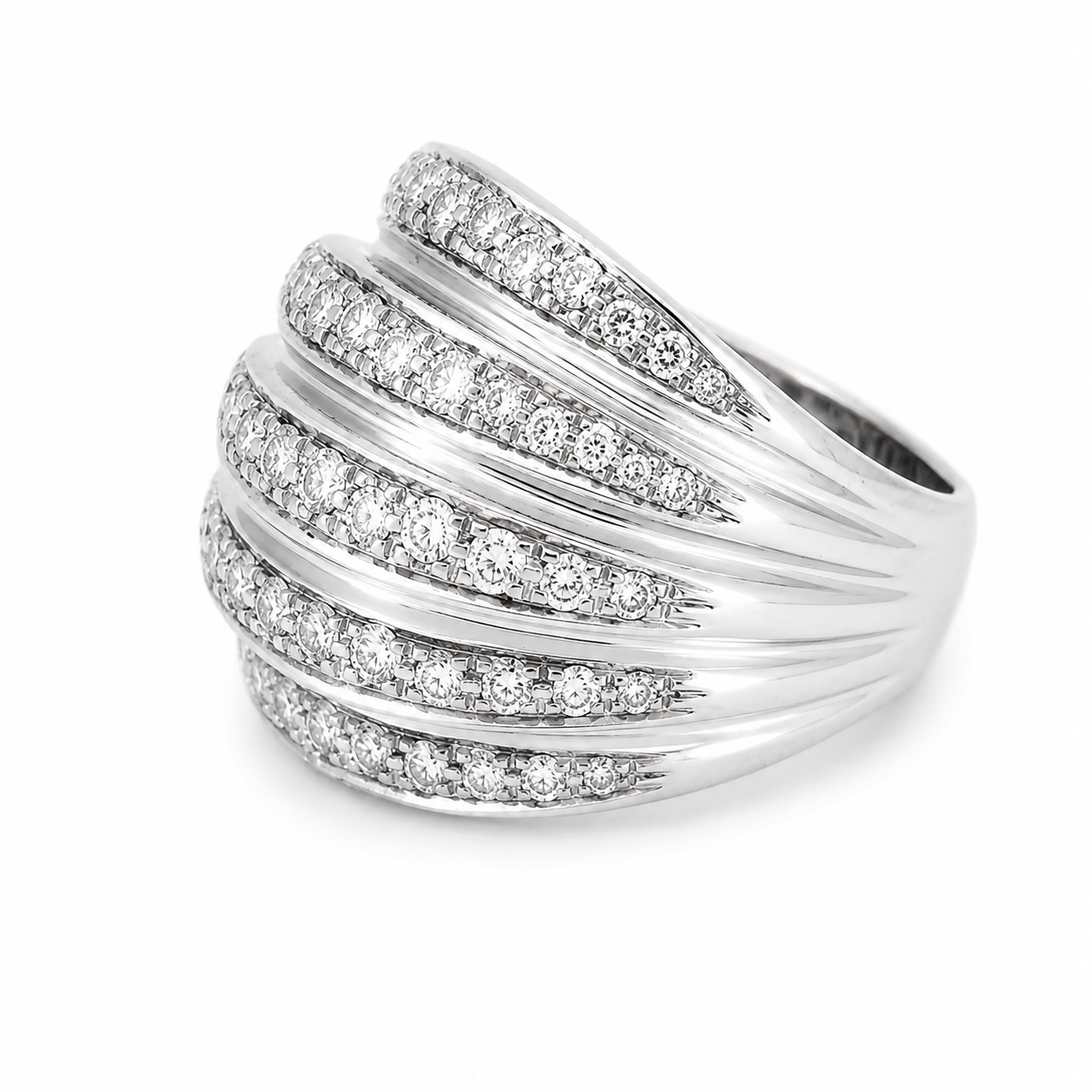 Anello - 18 carati Oro bianco - 1.20ct. tw. Diamante (Naturale) - Made in Italy - Handmade