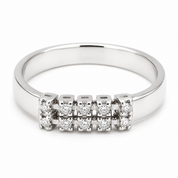 Anello - 18 carati Oro bianco - 0.10ct. tw. Diamante (Naturale) - Made in Italy - Handmade