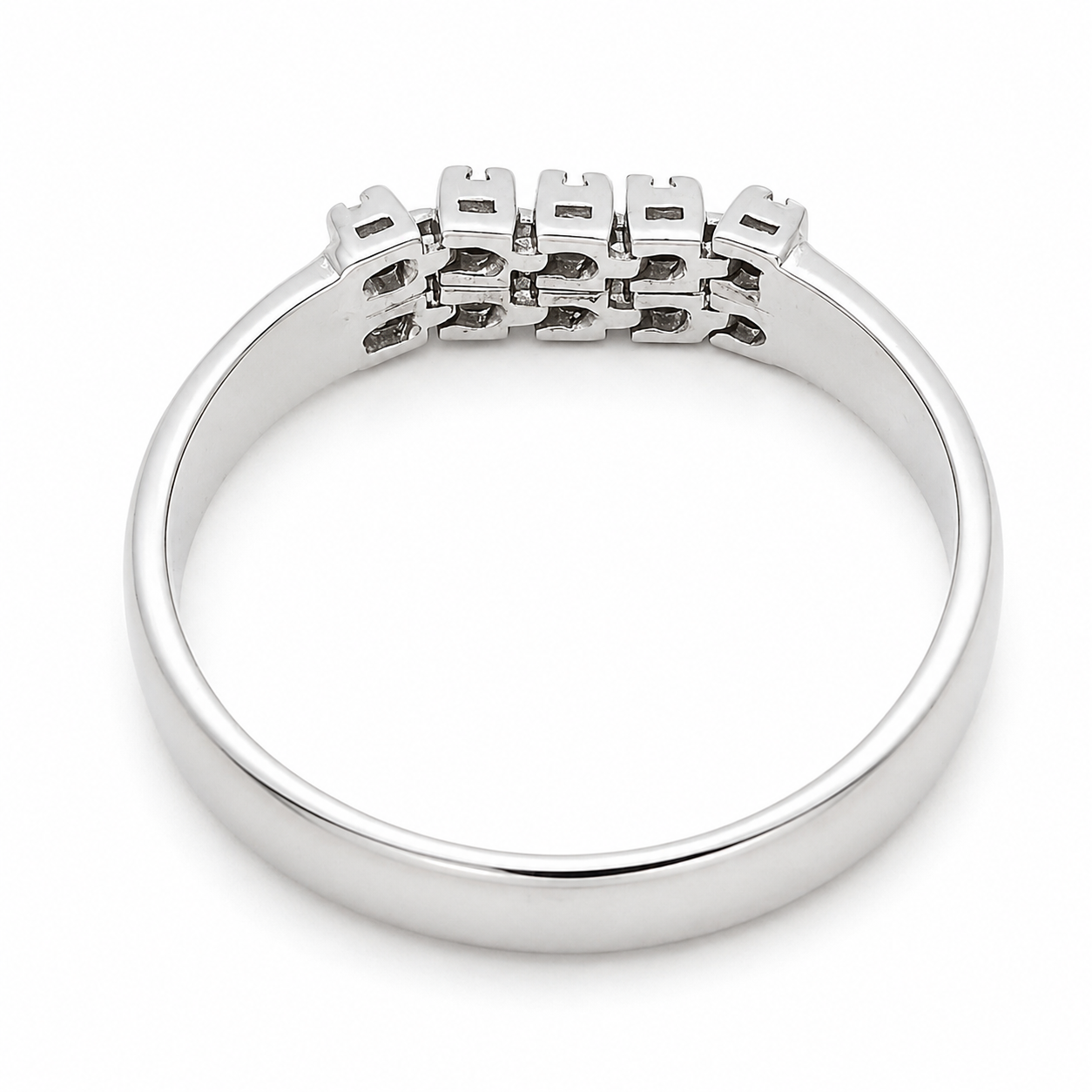 Anello - 18 carati Oro bianco - 0.10ct. tw. Diamante (Naturale) - Made in Italy - Handmade