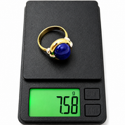 Anello - 18 carati Oro giallo, Oro bianco - 5.00ct. tw. Lapislazzuli - Made in Italy - Handmade