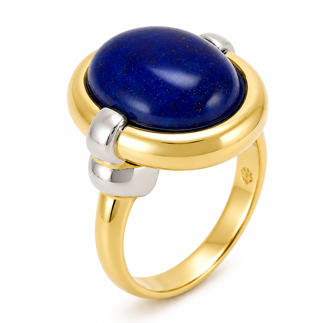 Anello - 18 carati Oro giallo, Oro bianco - 5.00ct. tw. Lapislazzuli - Made in Italy - Handmade
