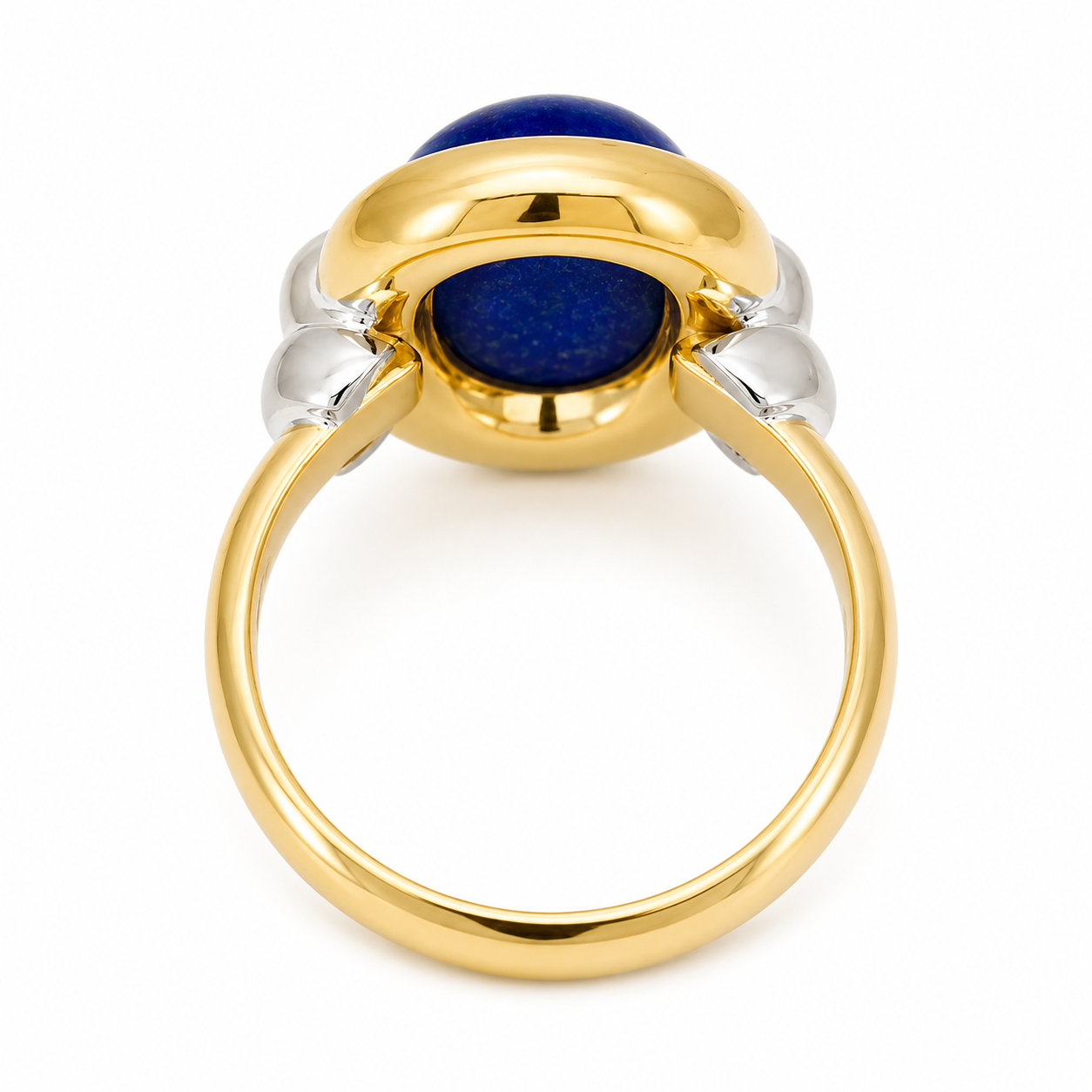 Anello - 18 carati Oro giallo, Oro bianco - 5.00ct. tw. Lapislazzuli - Made in Italy - Handmade