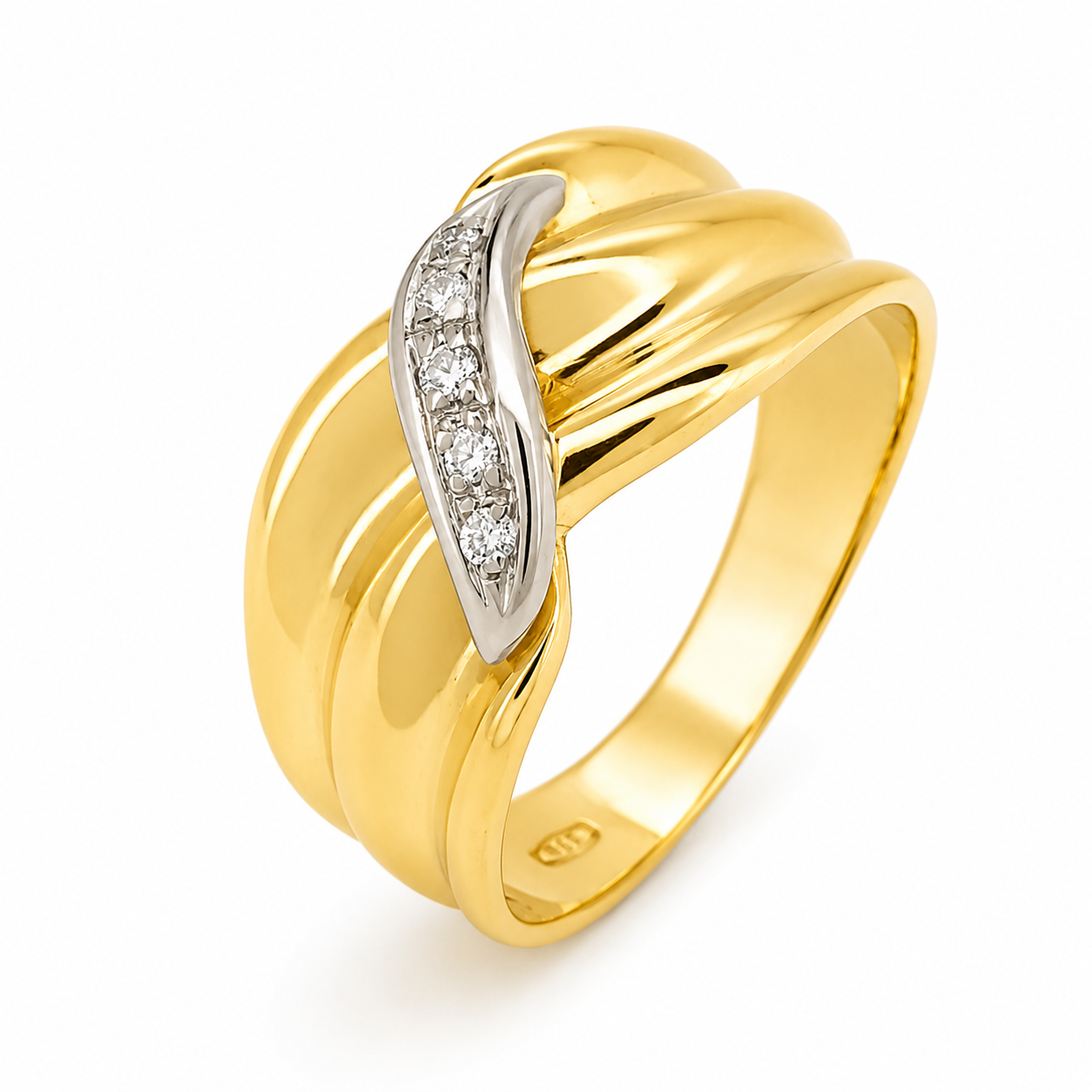 Anello - 18 carati Oro bianco - 0.075ct. tw. Diamante (Naturale) - Made in Italy - Handmade