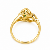 Anello - 18 carati Oro giallo - 0.41ct. tw. Smeraldo - Diamante - Made in Italy - Handmade