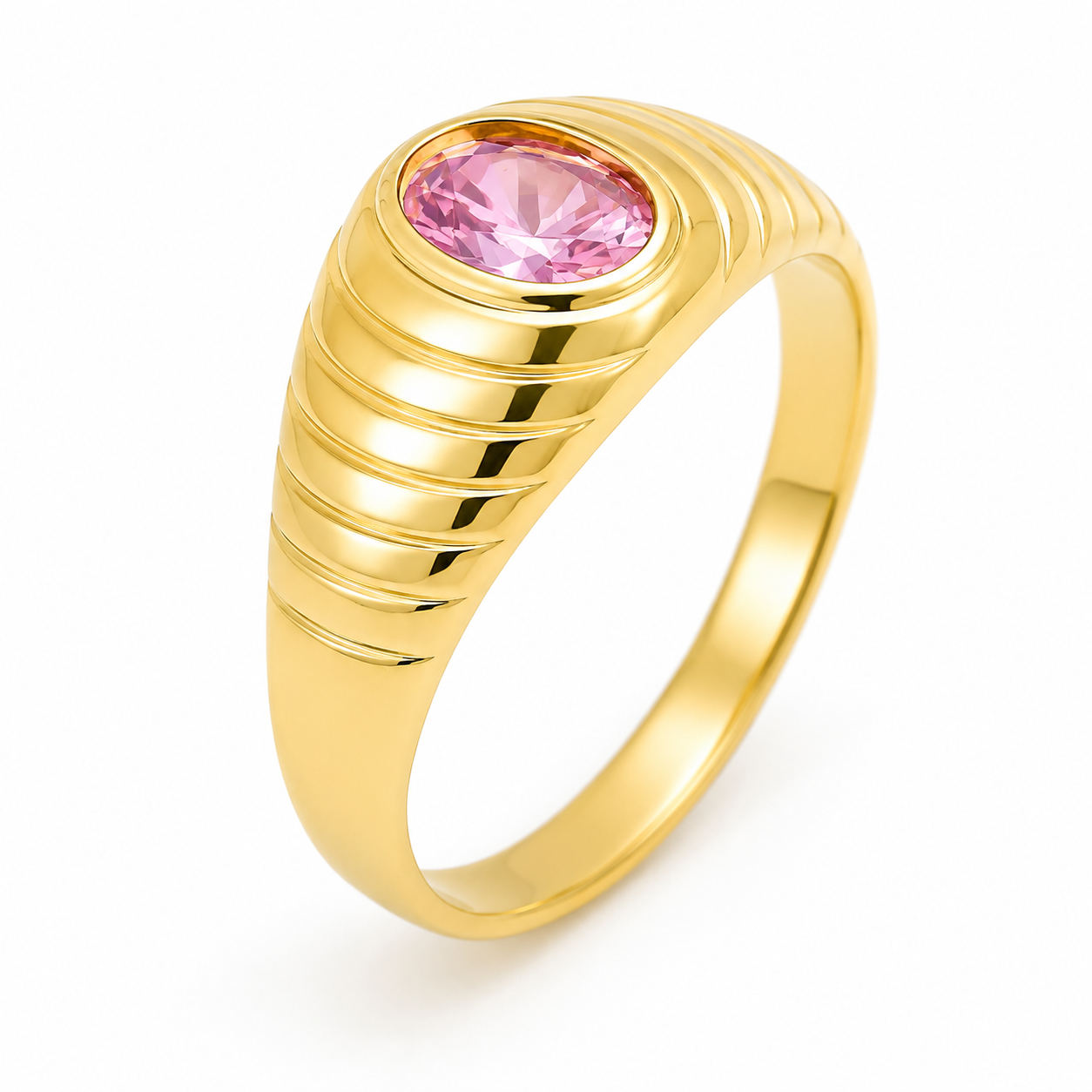 Anello - 18 carati Oro rosa - 10.00ct. tw. Quarzo - Made in Italy - Handmade