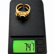 Anello - 18 carati Oro giallo - 2.00ct. tw. Onice - Made in Italy - Handmade