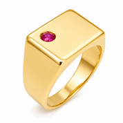 Anello - 18 carati Oro giallo - 0.10ct. tw. Rubino - Made in Italy - Handmade