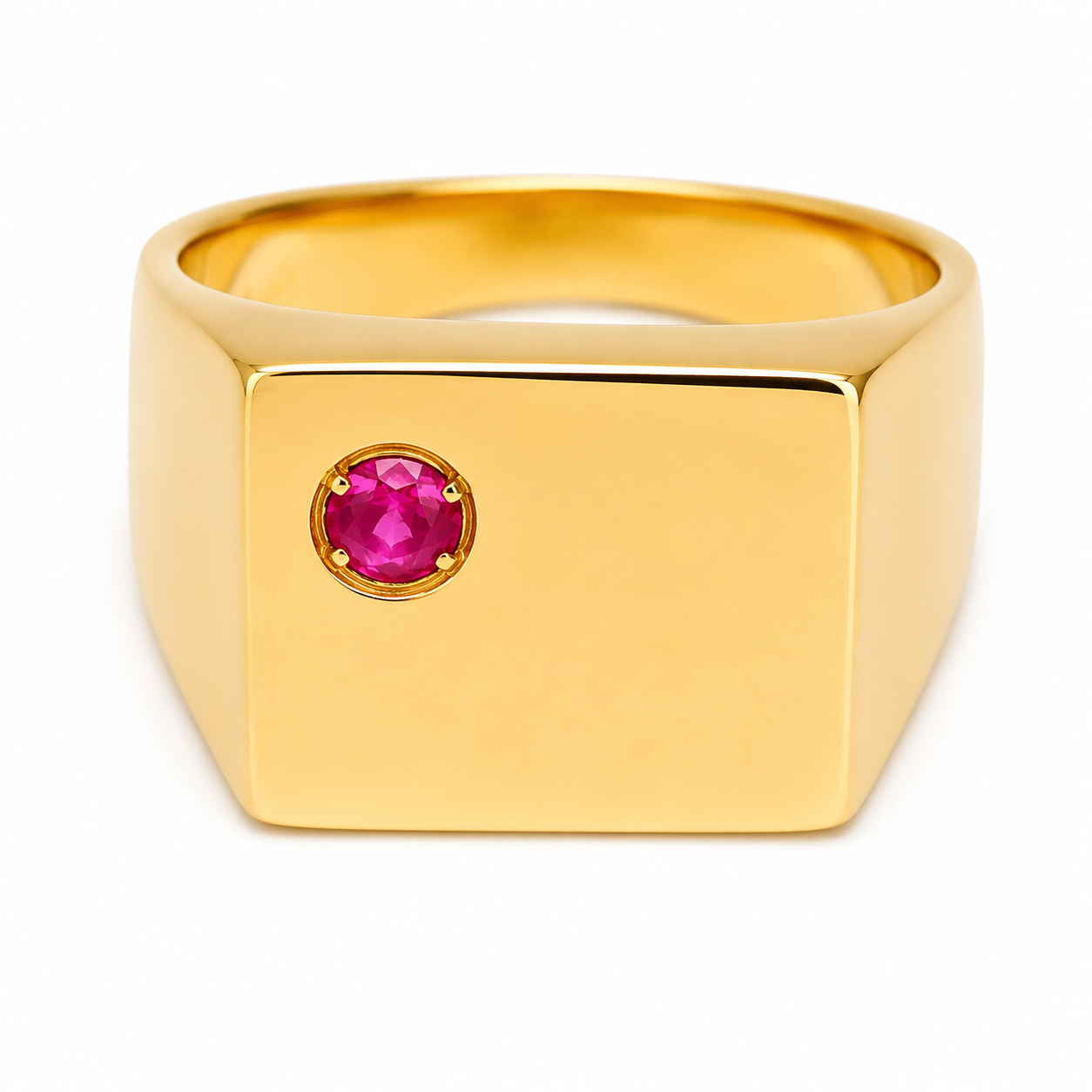 Anello - 18 carati Oro giallo - 0.10ct. tw. Rubino - Made in Italy - Handmade